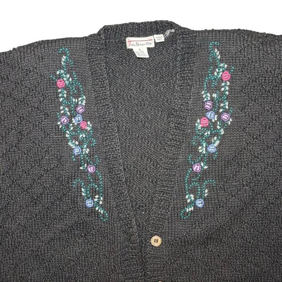Talbots 100% Wool Hand Knit V Neck Cardigan Sweater Size Medium - Picture 3 of 6